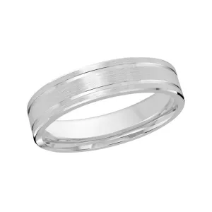 Malo 10K White Gold (5mm) Satin and High Polished Wedding Band