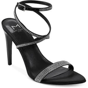 Marc Fisher LTD Women's Cammile Heeled Sandal, Black Satin, 8.5