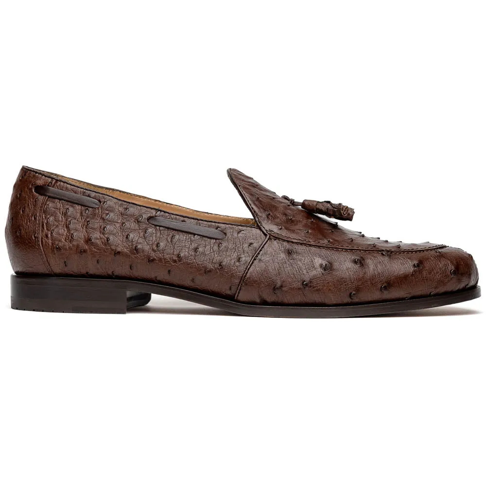 Marco Di Milano Aubiere in Brown Ostrich Tassel Loafers