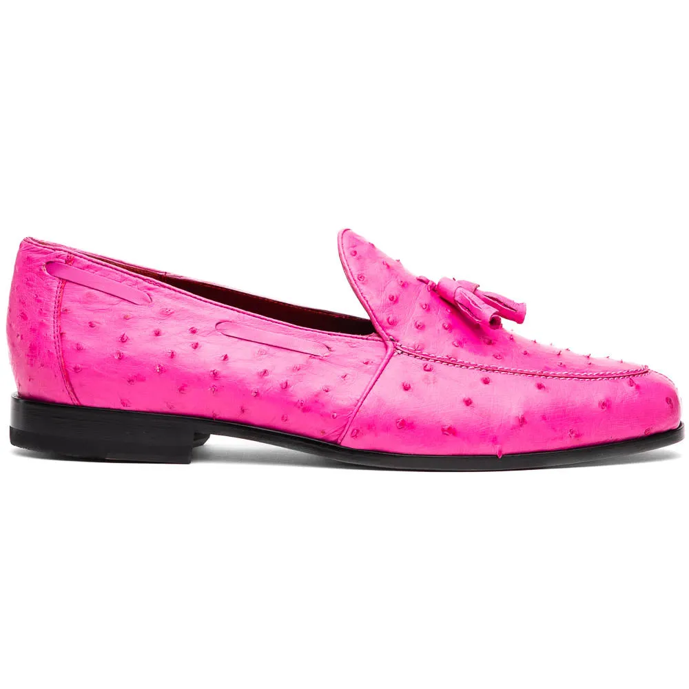 Marco Di Milano Aubiere in Pink Ostrich Tassel Loafers