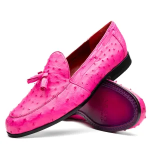Marco Di Milano Aubiere in Pink Ostrich Tassel Loafers