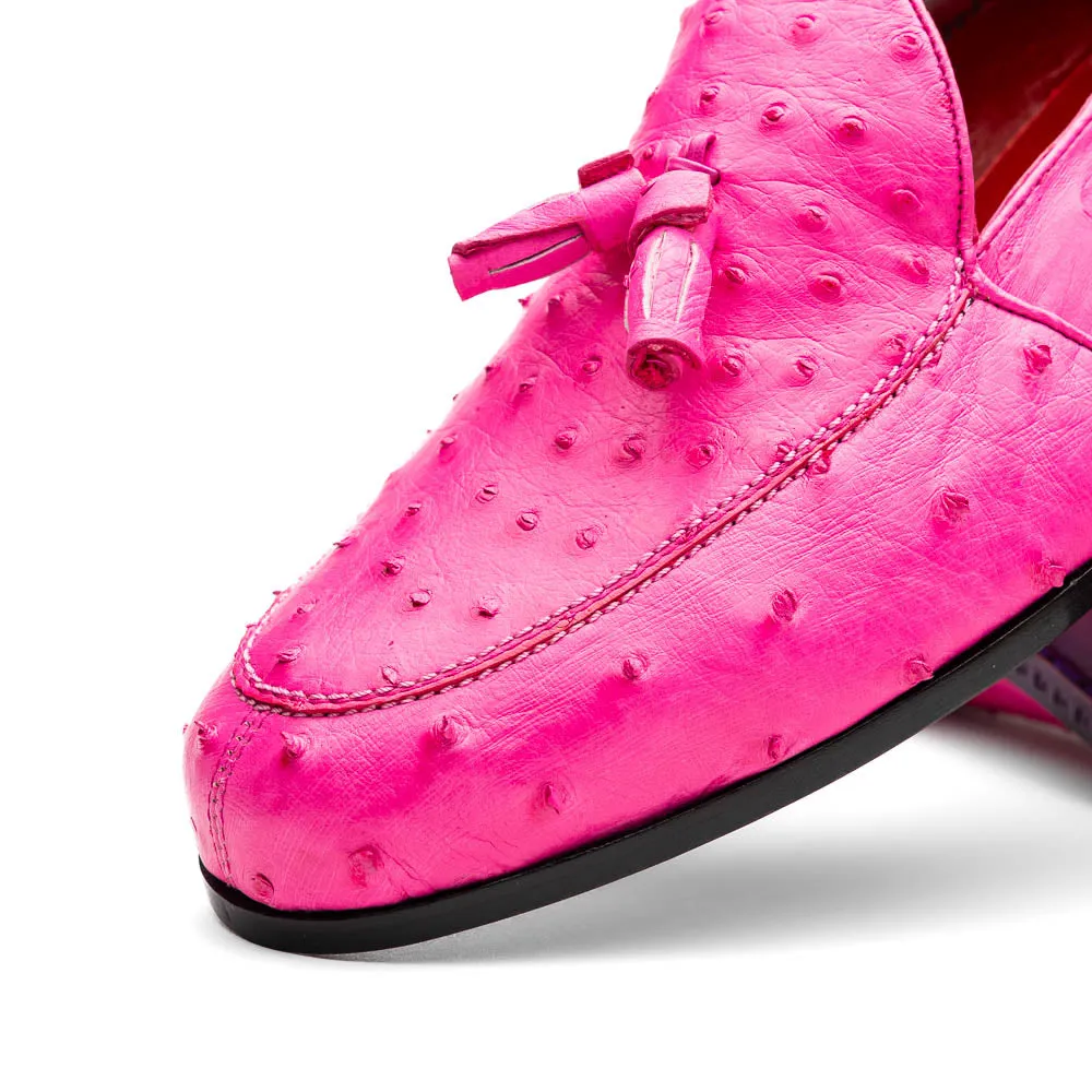 Marco Di Milano Aubiere in Pink Ostrich Tassel Loafers