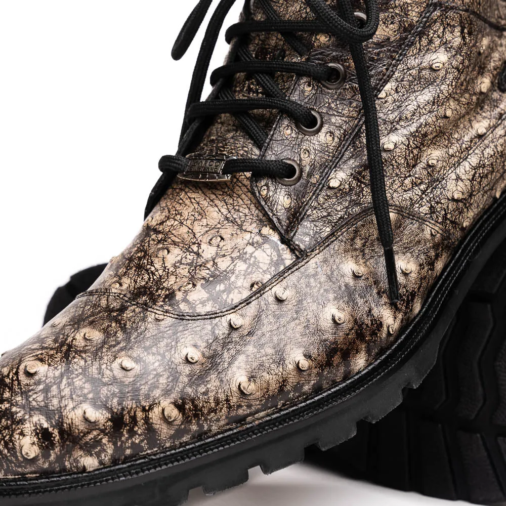 Marco Di Milano Renzo Stone Black Ostrich Quill Boots