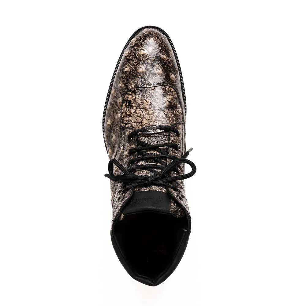 Marco Di Milano Renzo Stone Black Ostrich Quill Boots