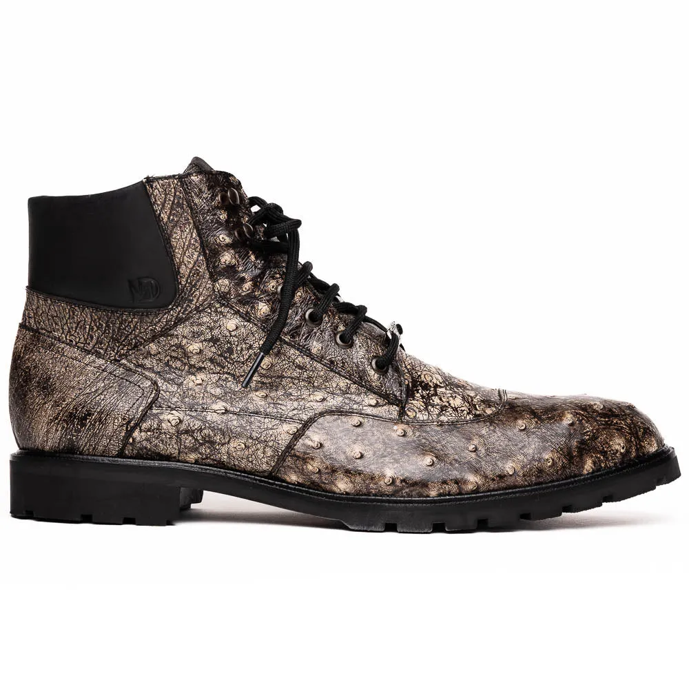 Marco Di Milano Renzo Stone Black Ostrich Quill Boots