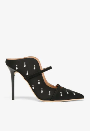 Maureen 100 Crystal Embellished Satin Mules