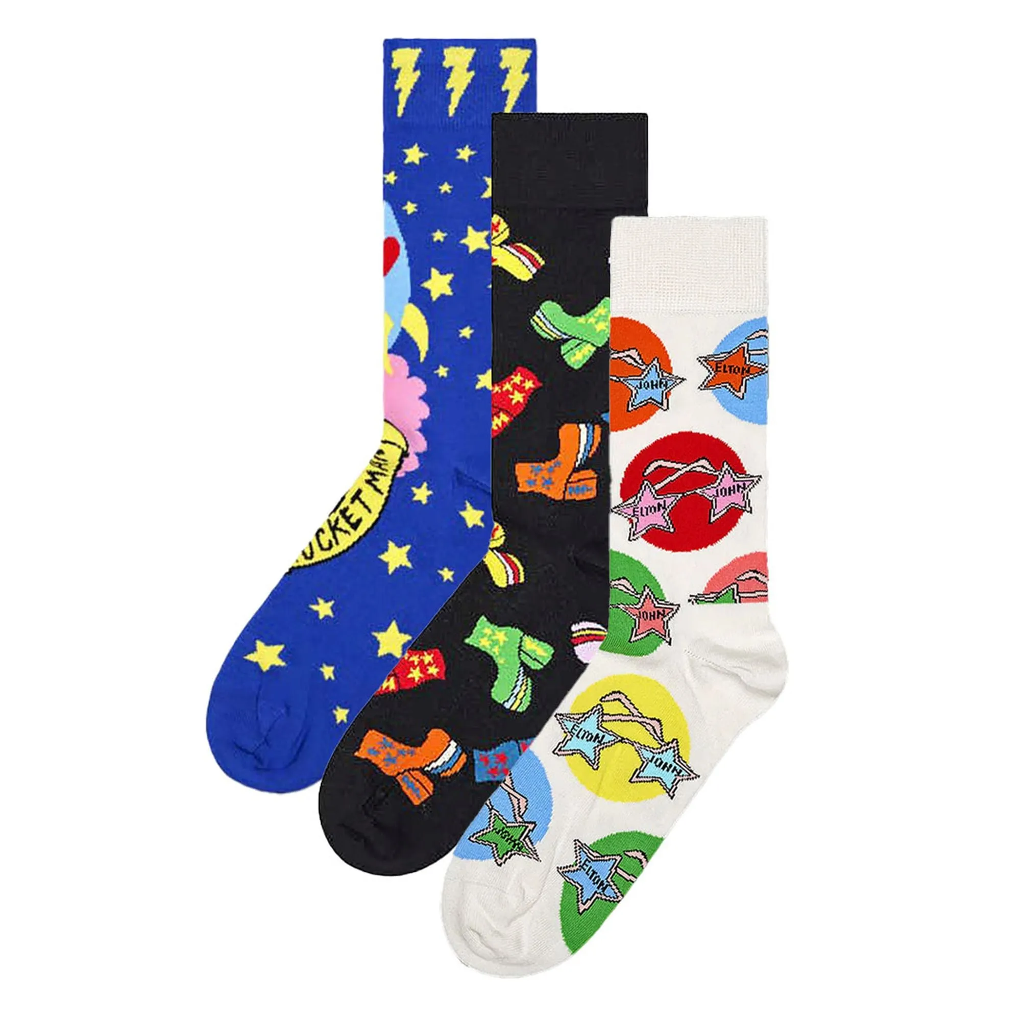 Mens & Ladies 3 Pack Elton John Socks