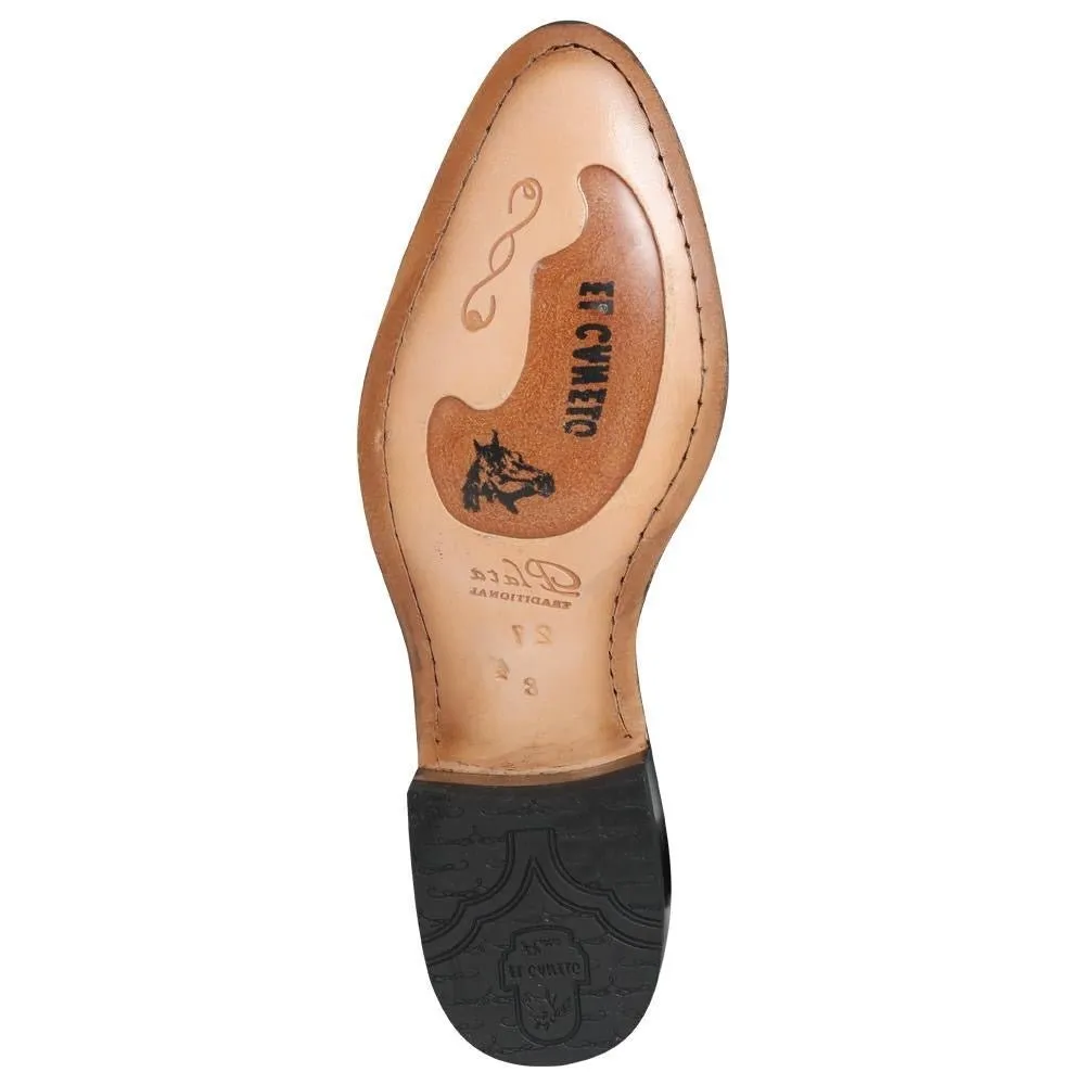 Men's Genuine Leather Classic Charro Boots 'El Canelo' Black Color 232