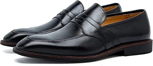 Men‘s Leather Penny Loafers Black Brown Blue
