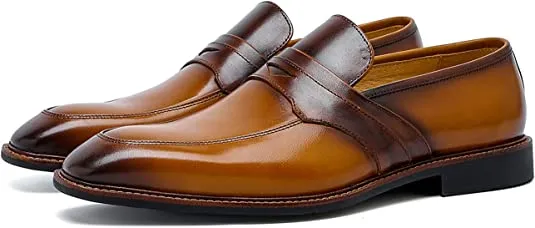 Men‘s Leather Penny Loafers Black Brown Blue