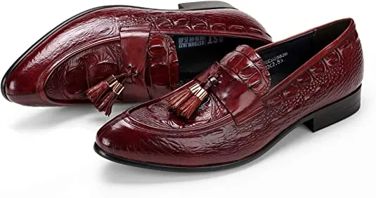 Men's Tassel Loafer Black Burgundy