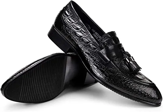 Men's Tassel Loafer Black Burgundy