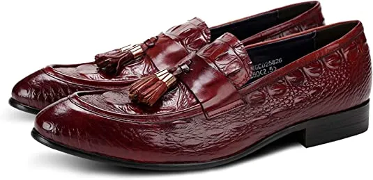 Men's Tassel Loafer Black Burgundy