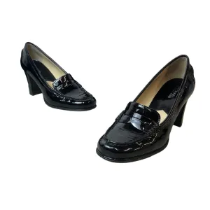 Michael Kors Women's Black Leather Bayville Heeled Loafer Sz 9M