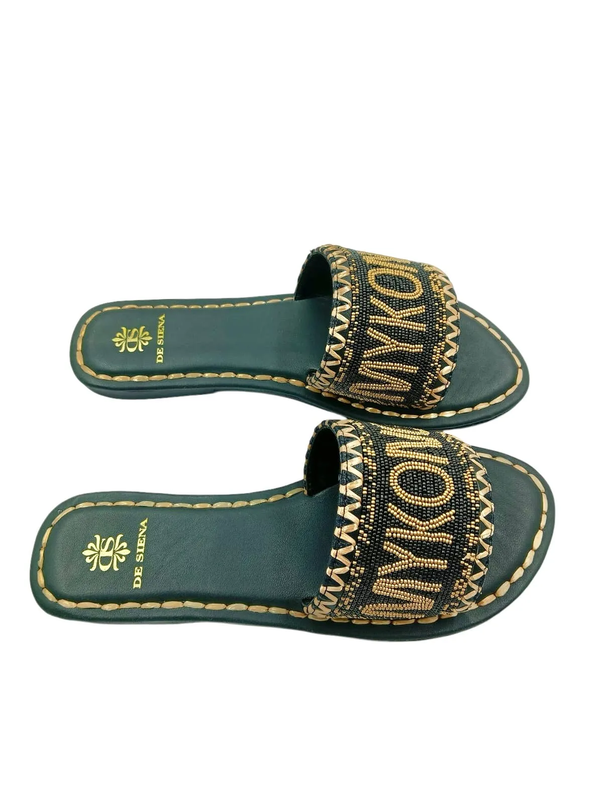 MYKONOS BEADED DÉGRADÉ RESORT SLIDES