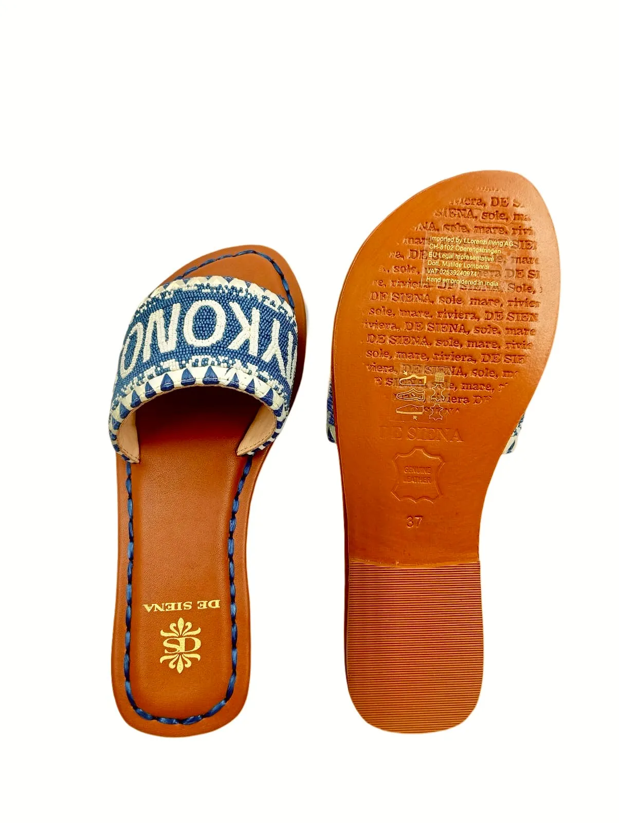 MYKONOS BEADED DÉGRADÉ RESORT SLIDES