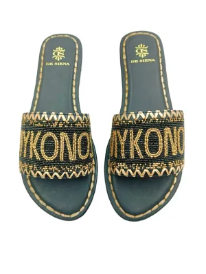 MYKONOS BEADED DÉGRADÉ RESORT SLIDES
