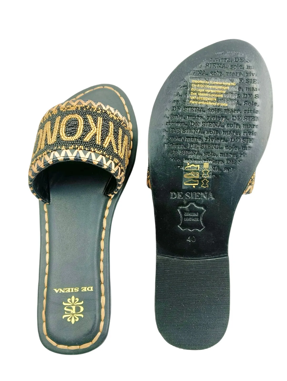 MYKONOS BEADED DÉGRADÉ RESORT SLIDES