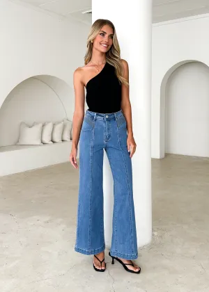 Natalee One Shoulder Knit Top - Black