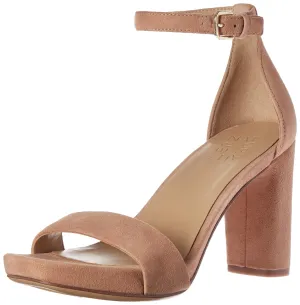 Naturalizer Womens Joy Ankle Strap Heeled Dress Sandal,Gingersnap Brown Suede,7.5