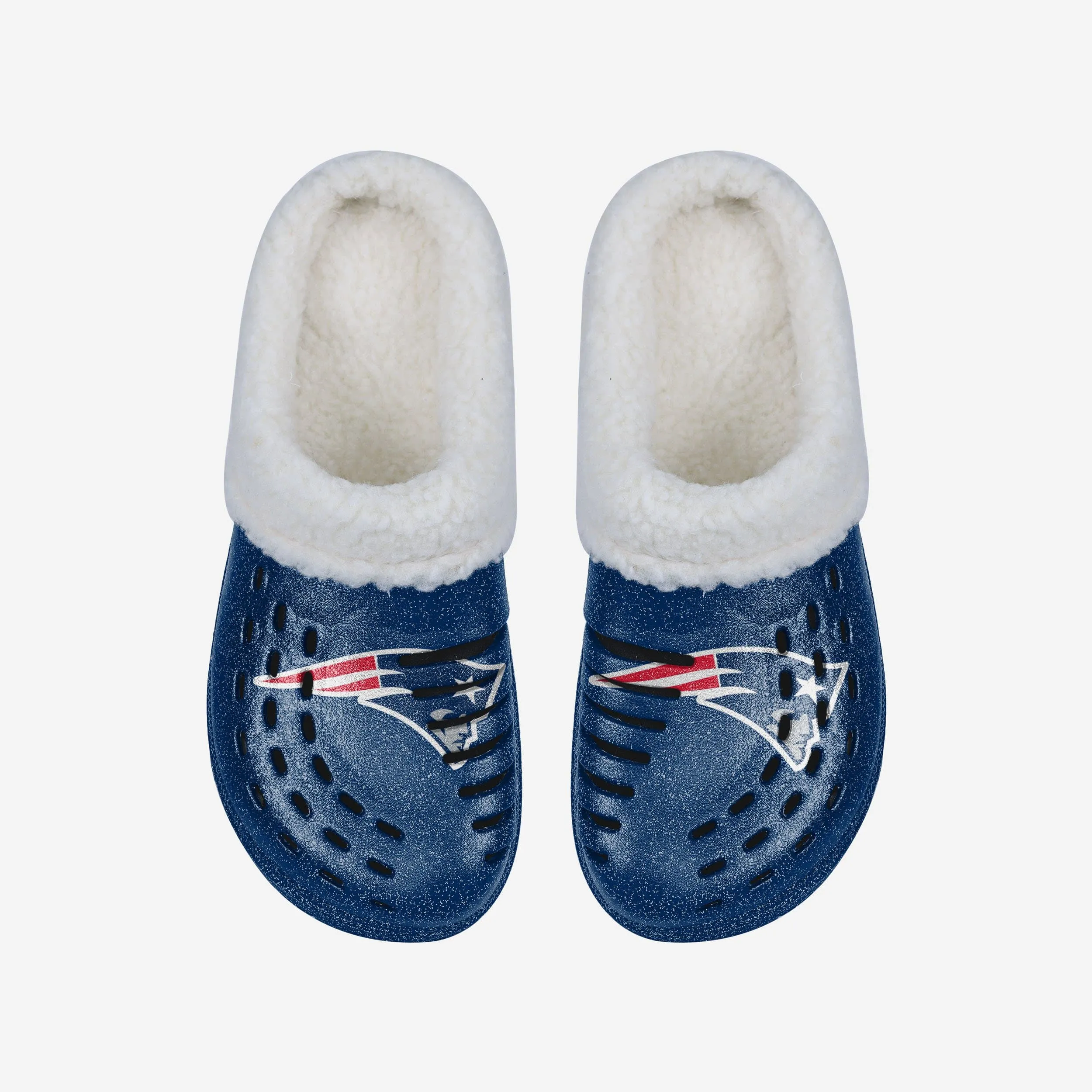 New England Patriots Womens Sherpa Lined Glitter Clog