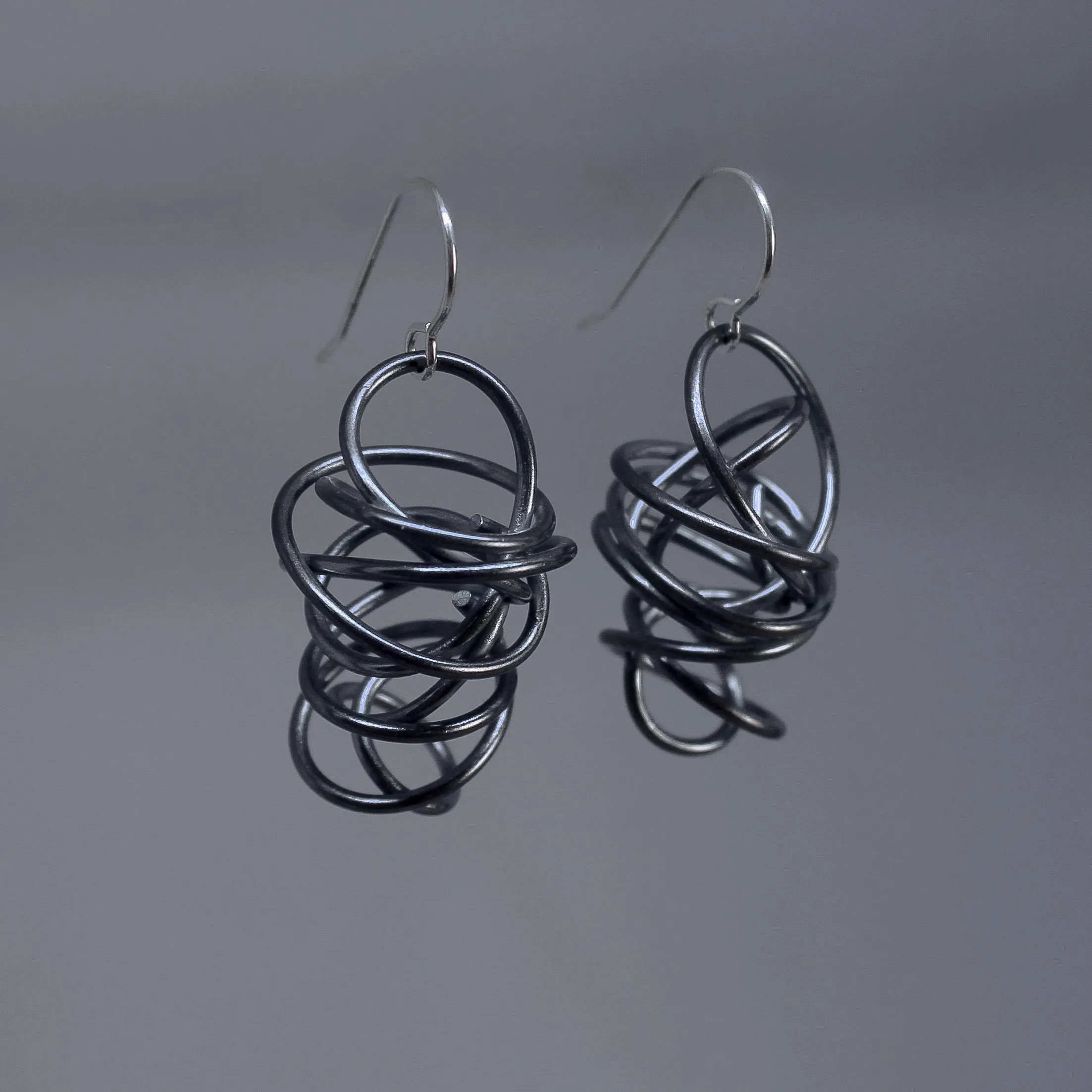 NEW! High Polished Oxidized Nest Earrings by Rina Young