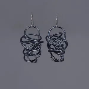NEW! High Polished Oxidized Nest Earrings by Rina Young