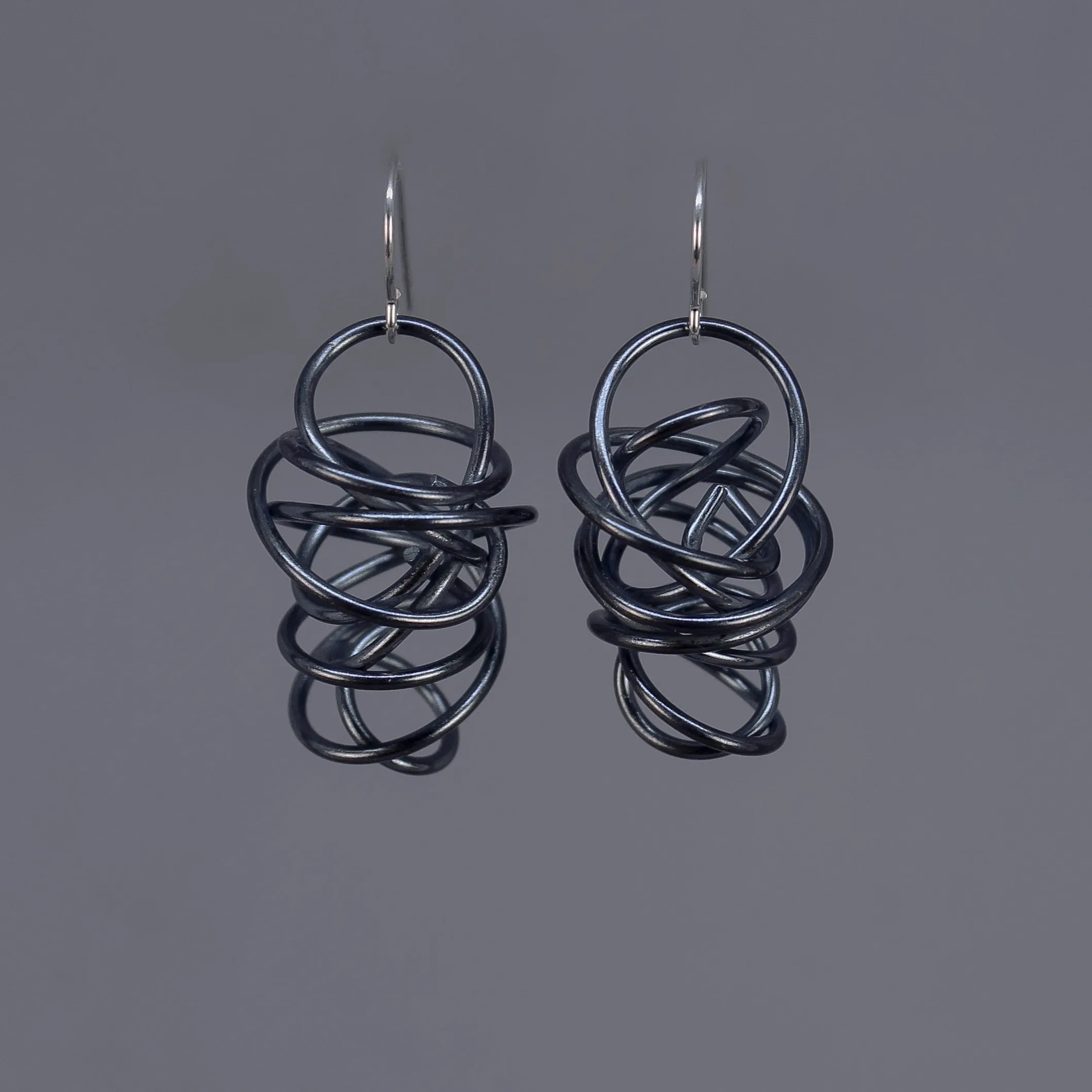 NEW! High Polished Oxidized Nest Earrings by Rina Young