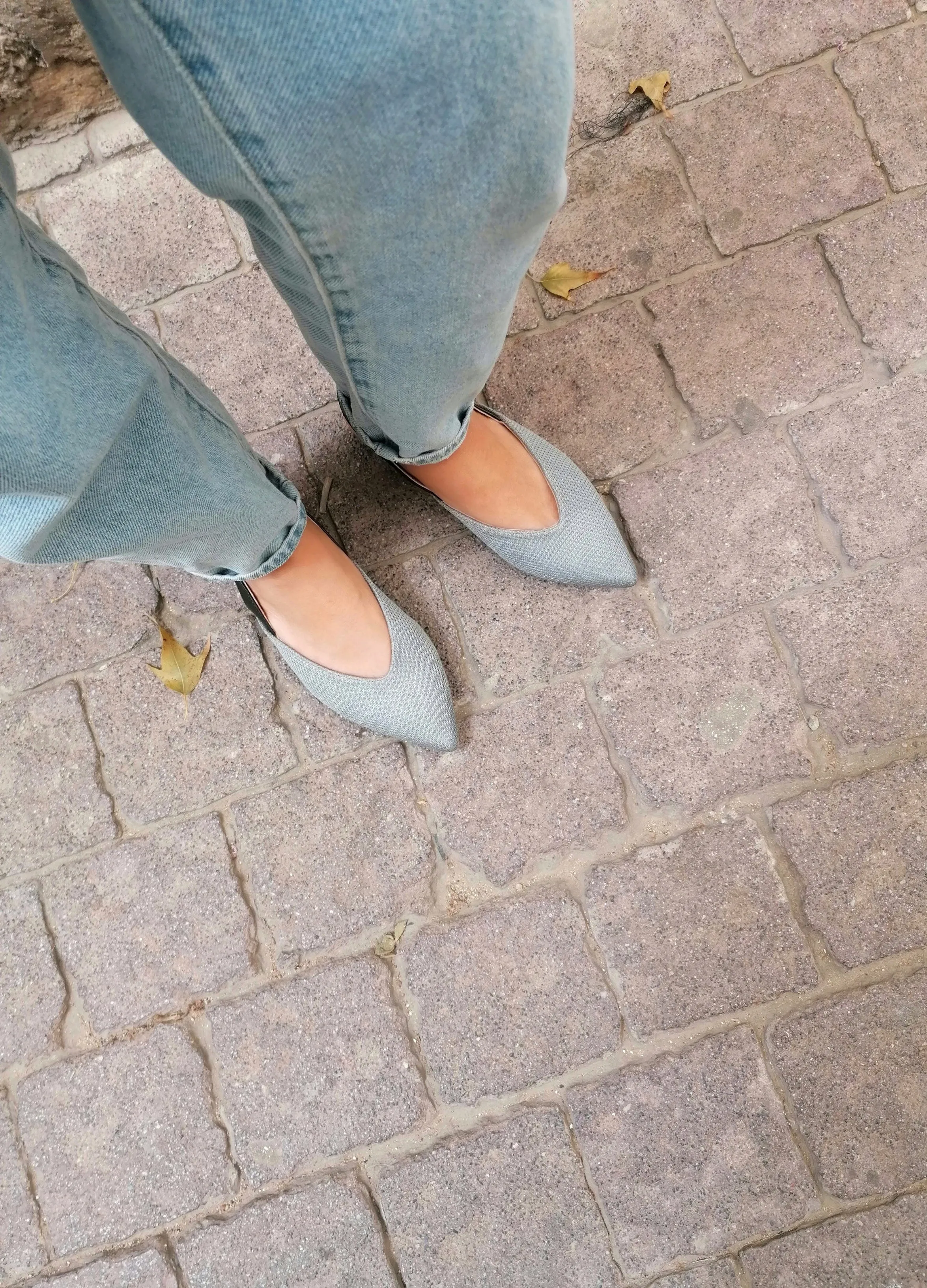 NEW #Shiny Grayish Blue & Black Flats