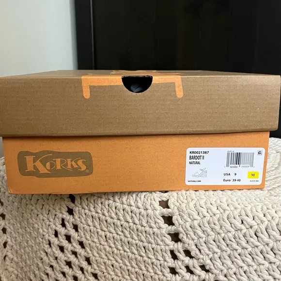 NIB Korks By Kork Ease Bardot II Wedge Heel Sandal Platform Cork Natural size 9