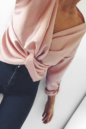 Nude Satin Twist Knot Front Top - Susanne