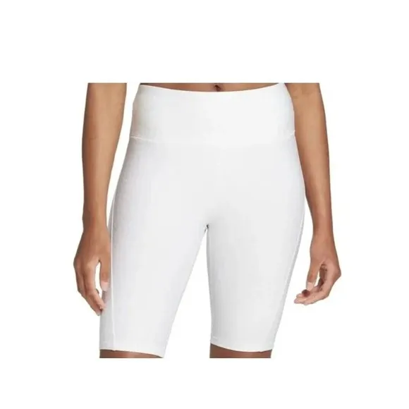 NWT Calia White High Rise Bike Shorts 10” Inseam Fitted Silhouette Size Small