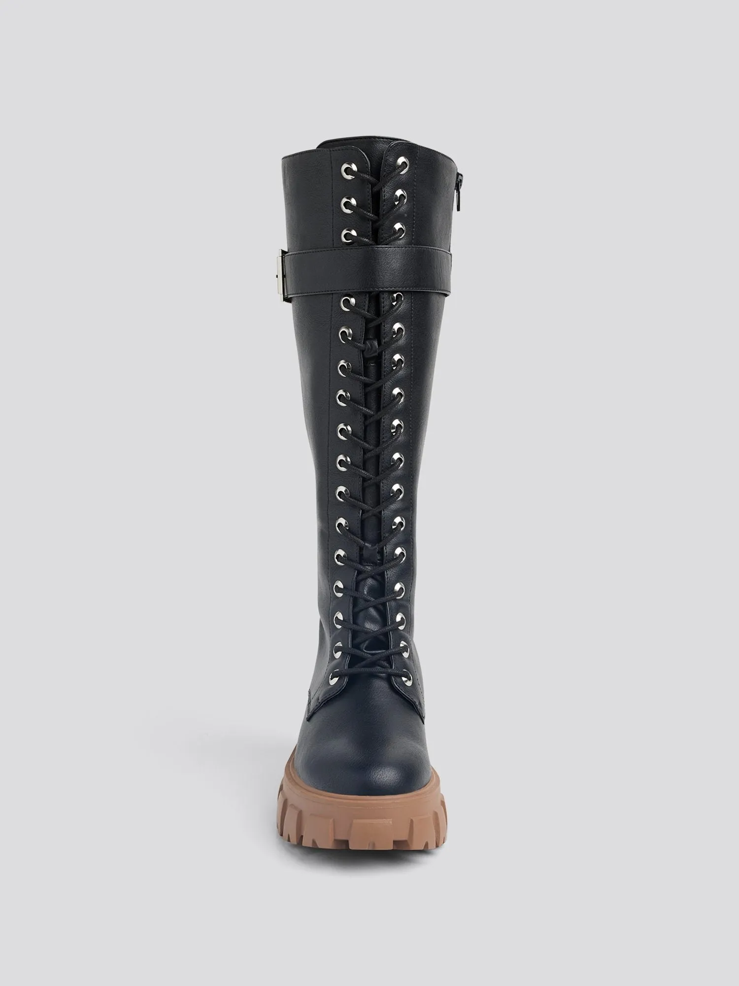 Oaklynn Knee High Lace-up Combat Boots