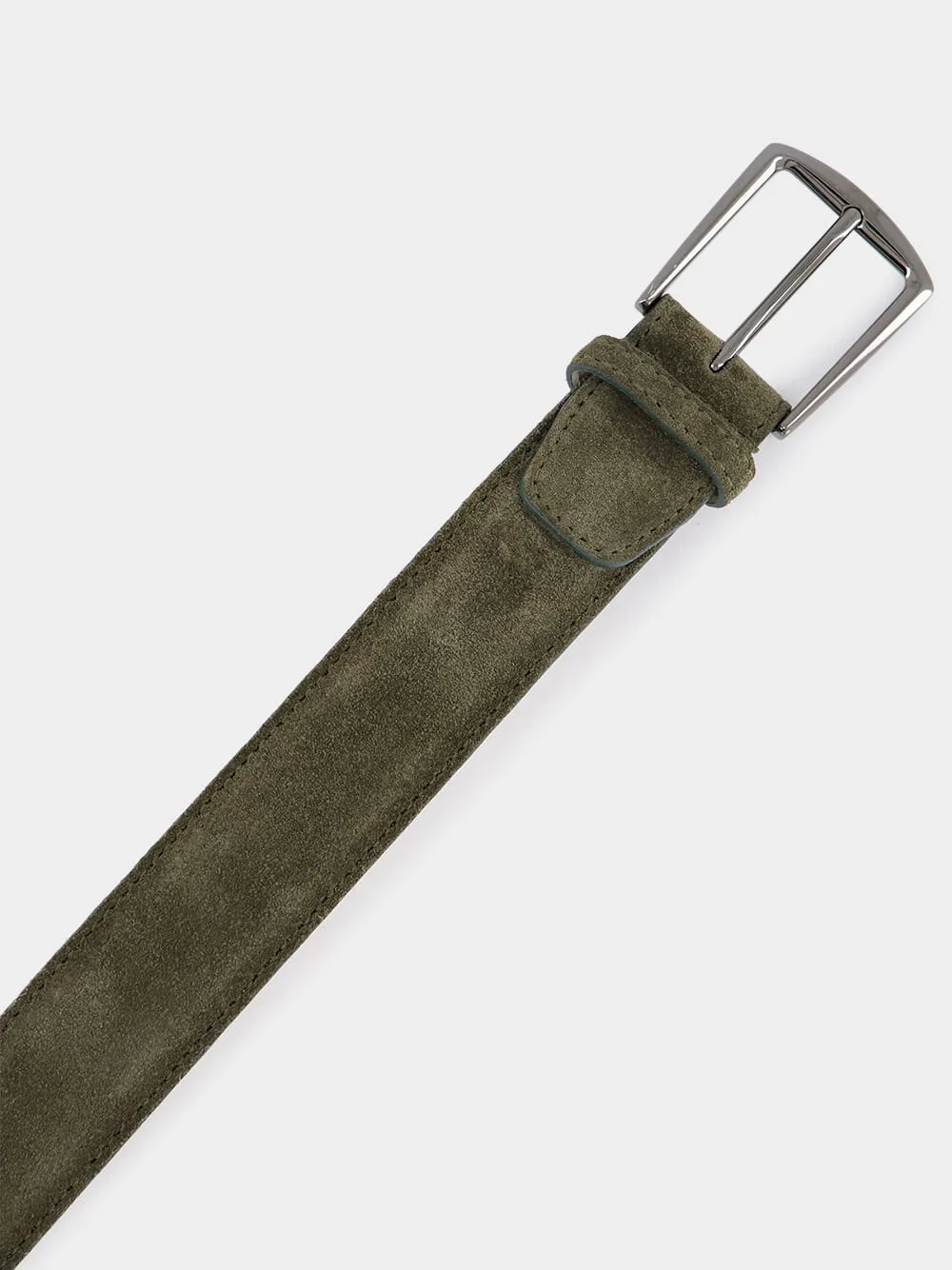 Olive Suede Leather Belt