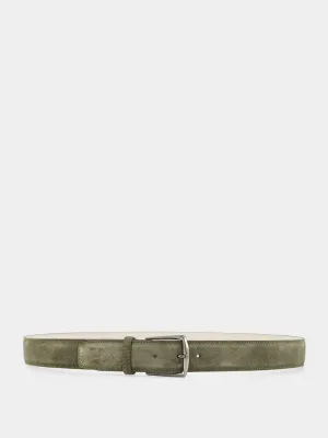 Olive Suede Leather Belt