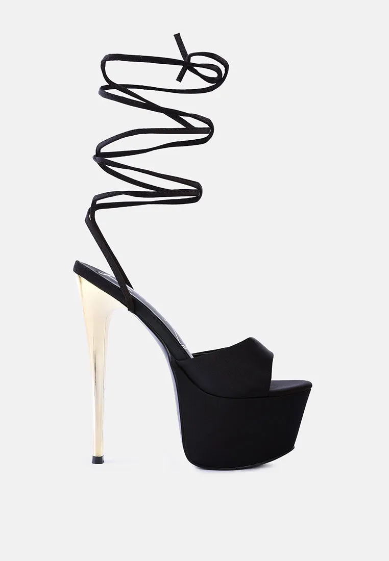 Passion Fruit Dramatic Platform Lace-Up Heel Sandals By Ruw