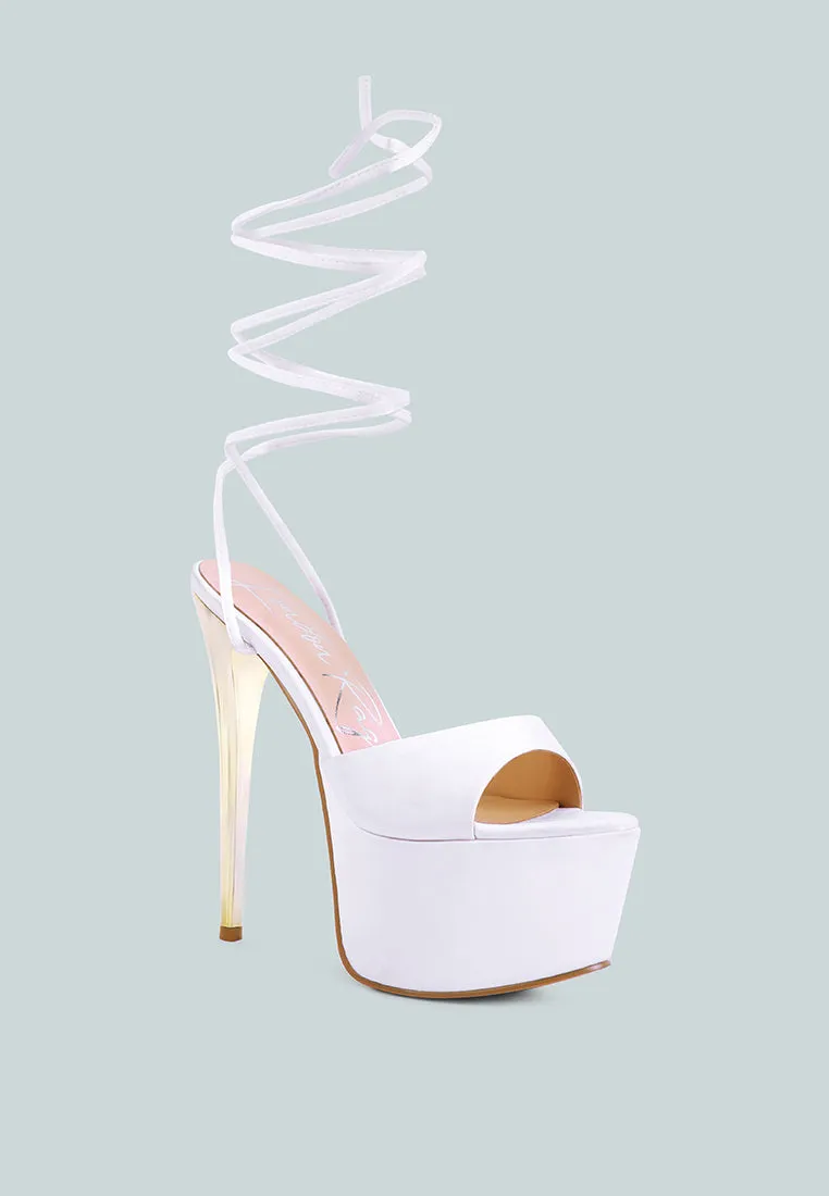 Passion Fruit Dramatic Platform Lace-Up Heel Sandals By Ruw