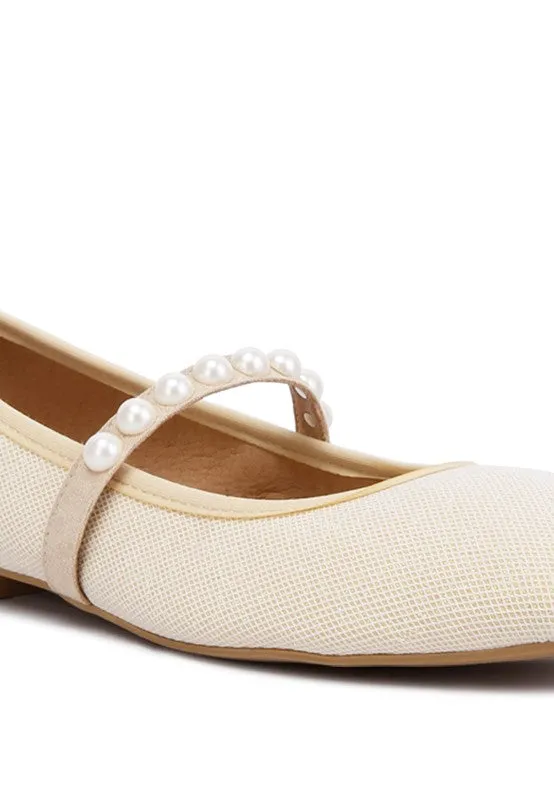 Pearl Embellished Ballerina Flats