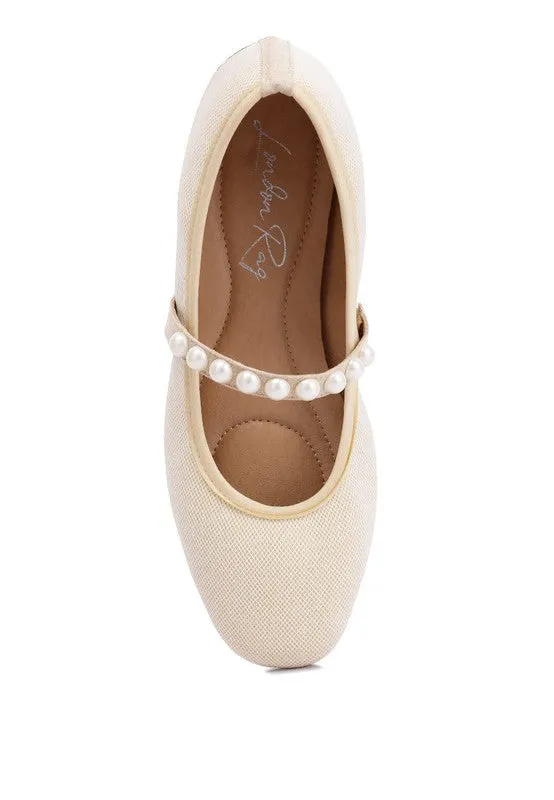 Pearl Embellished Ballerina Flats