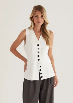 Piovera Vest Top - Off White