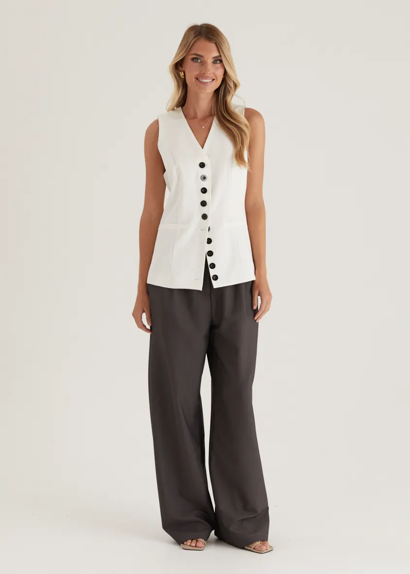 Piovera Vest Top - Off White