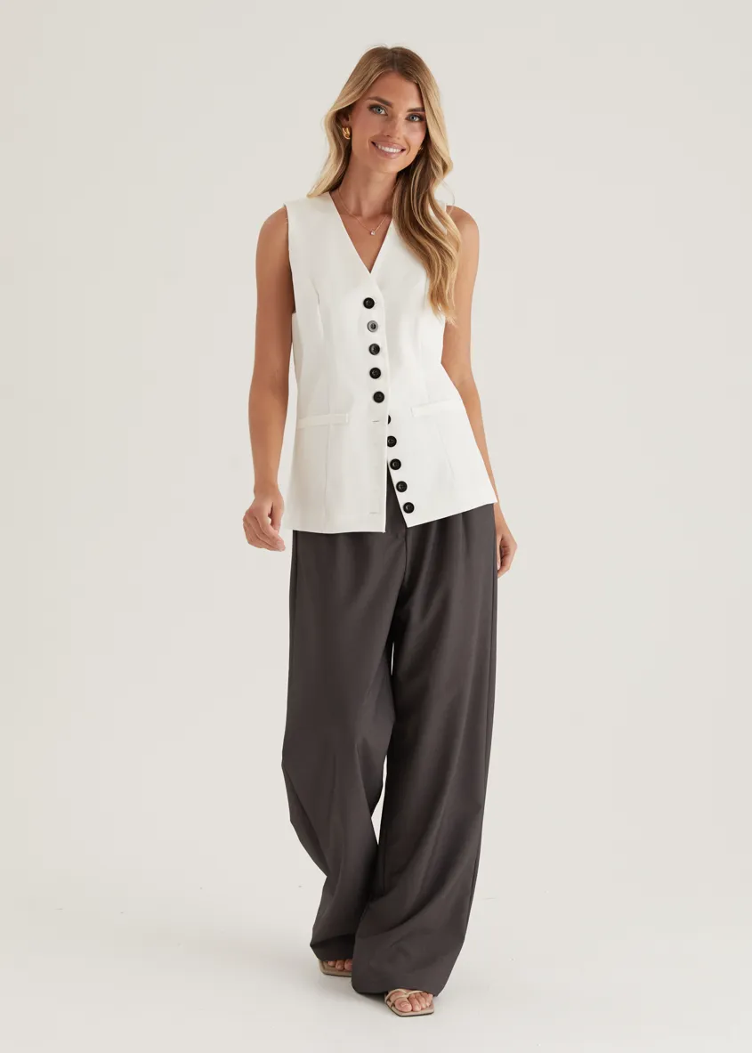 Piovera Vest Top - Off White