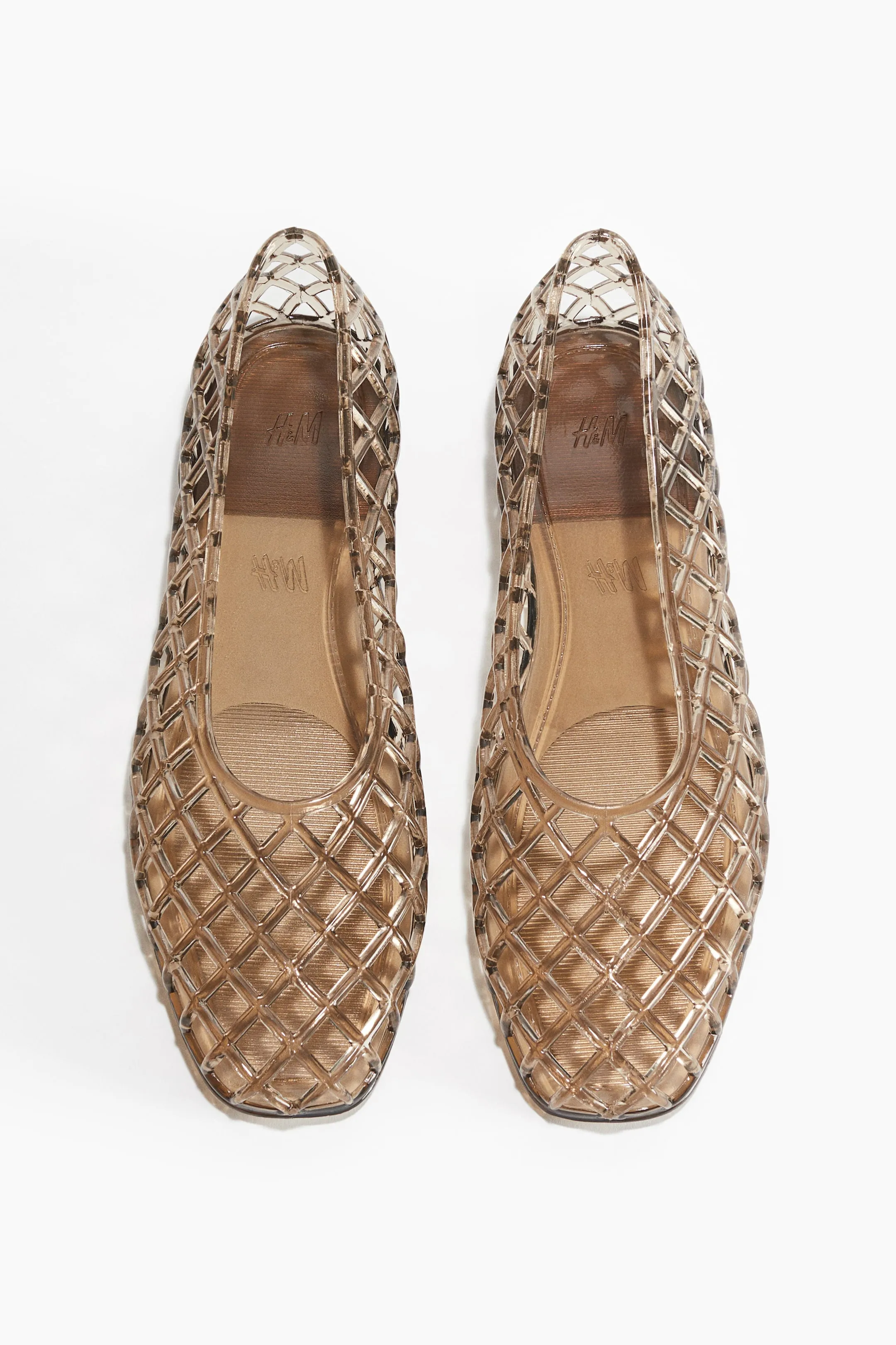 Plastic mesh ballet flats