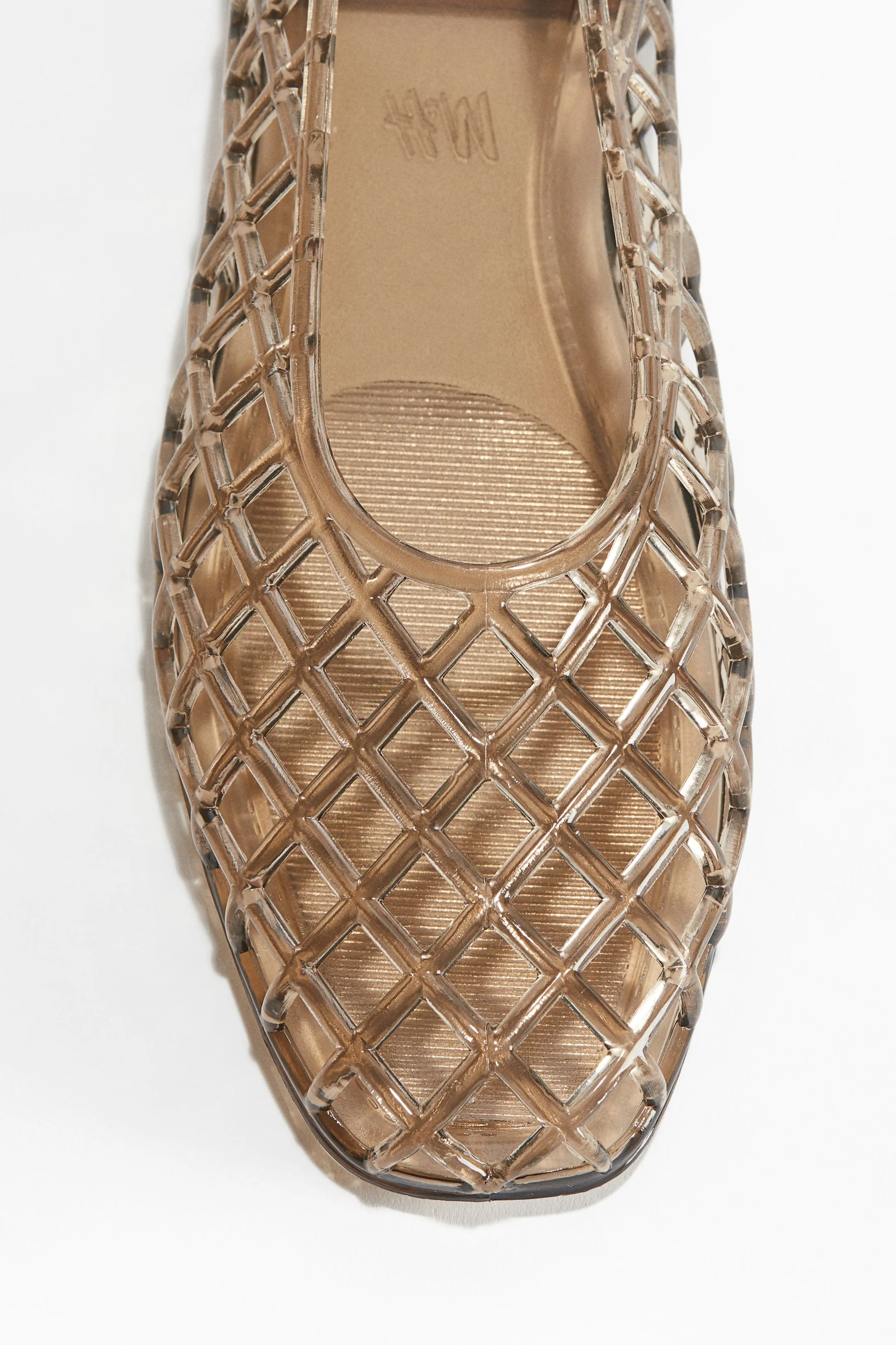 Plastic mesh ballet flats
