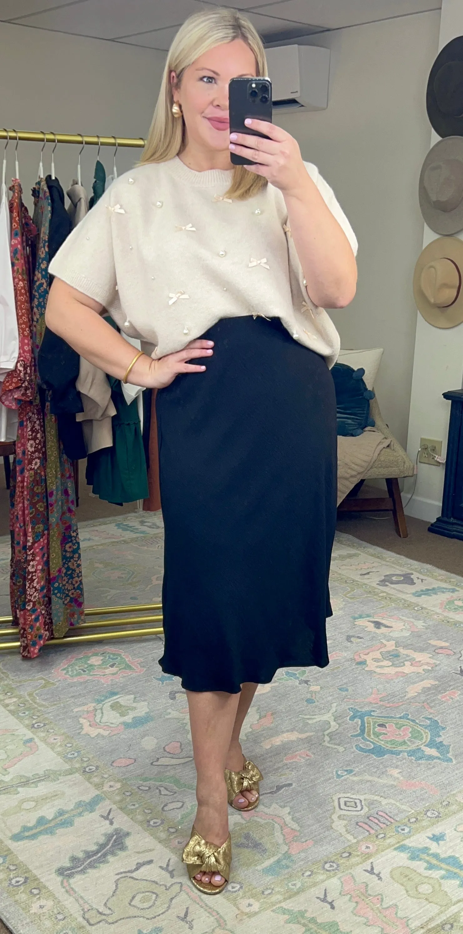 Precious As A Pearl Embellished Sweater