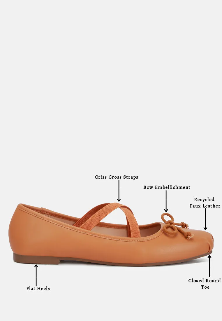 Recycled Faux Leather Ballet Flats By Ruw