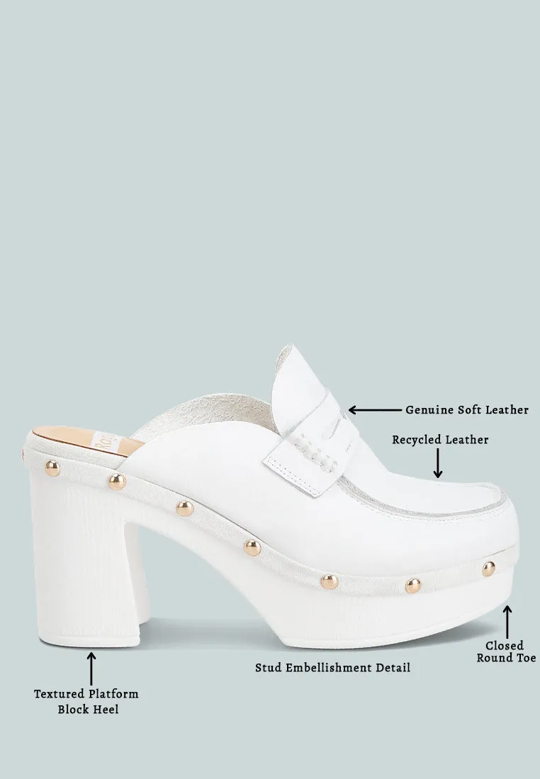 Recycled Leather Platform Clogs By Ruw