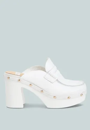 Recycled Leather Platform Clogs By Ruw