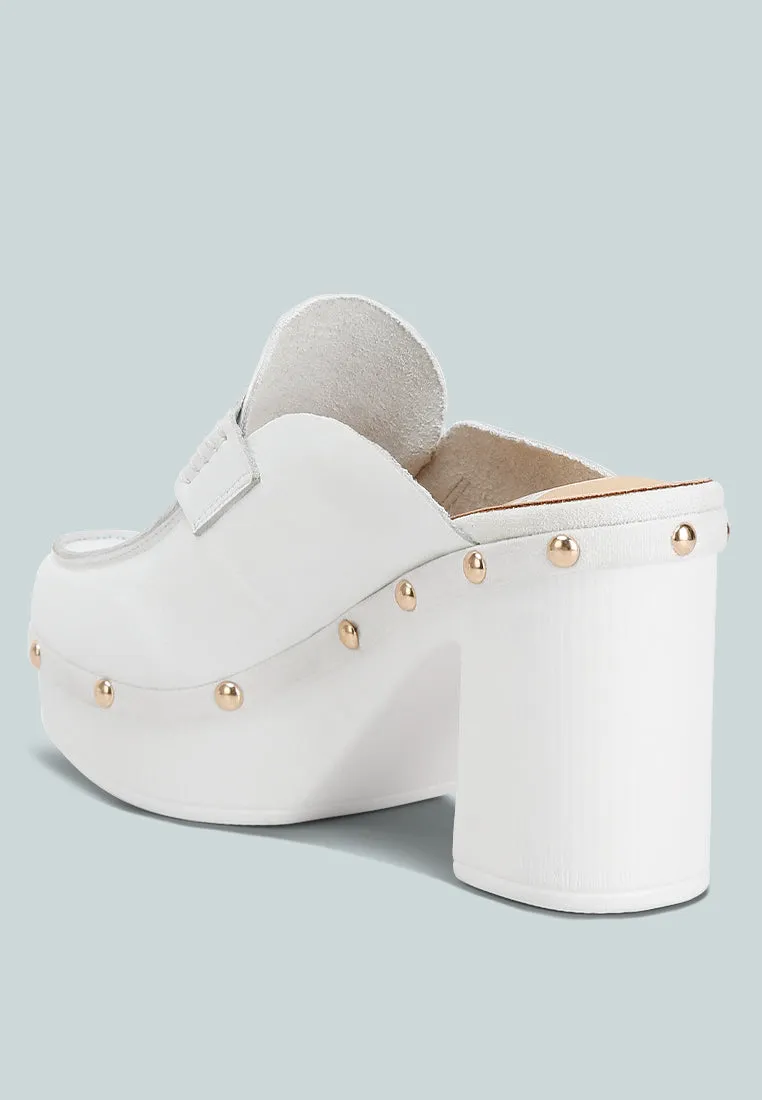 Recycled Leather Platform Clogs By Ruw