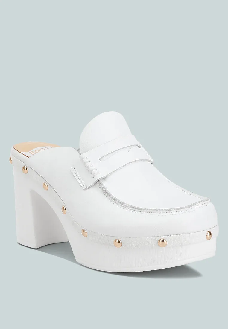 Recycled Leather Platform Clogs By Ruw